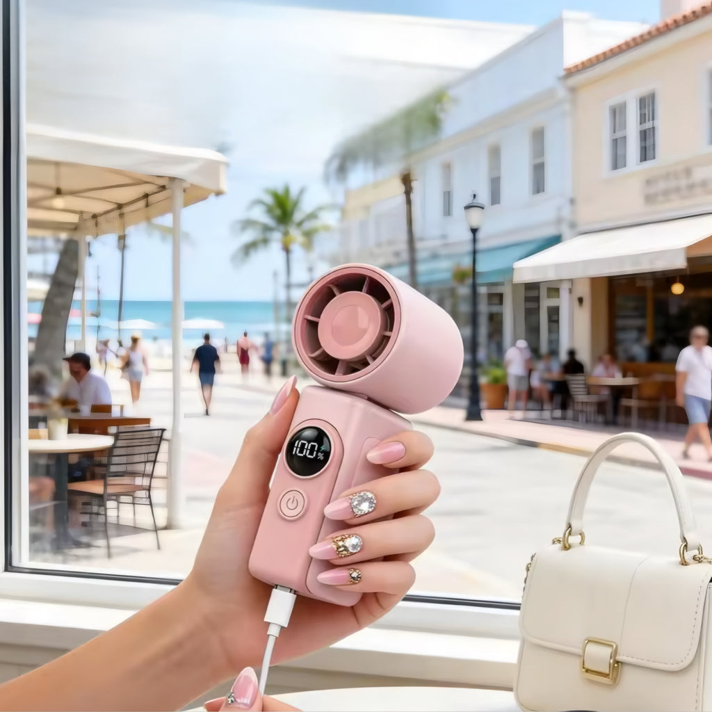 Mini Ventilatore Portatile con Clip e Display LED