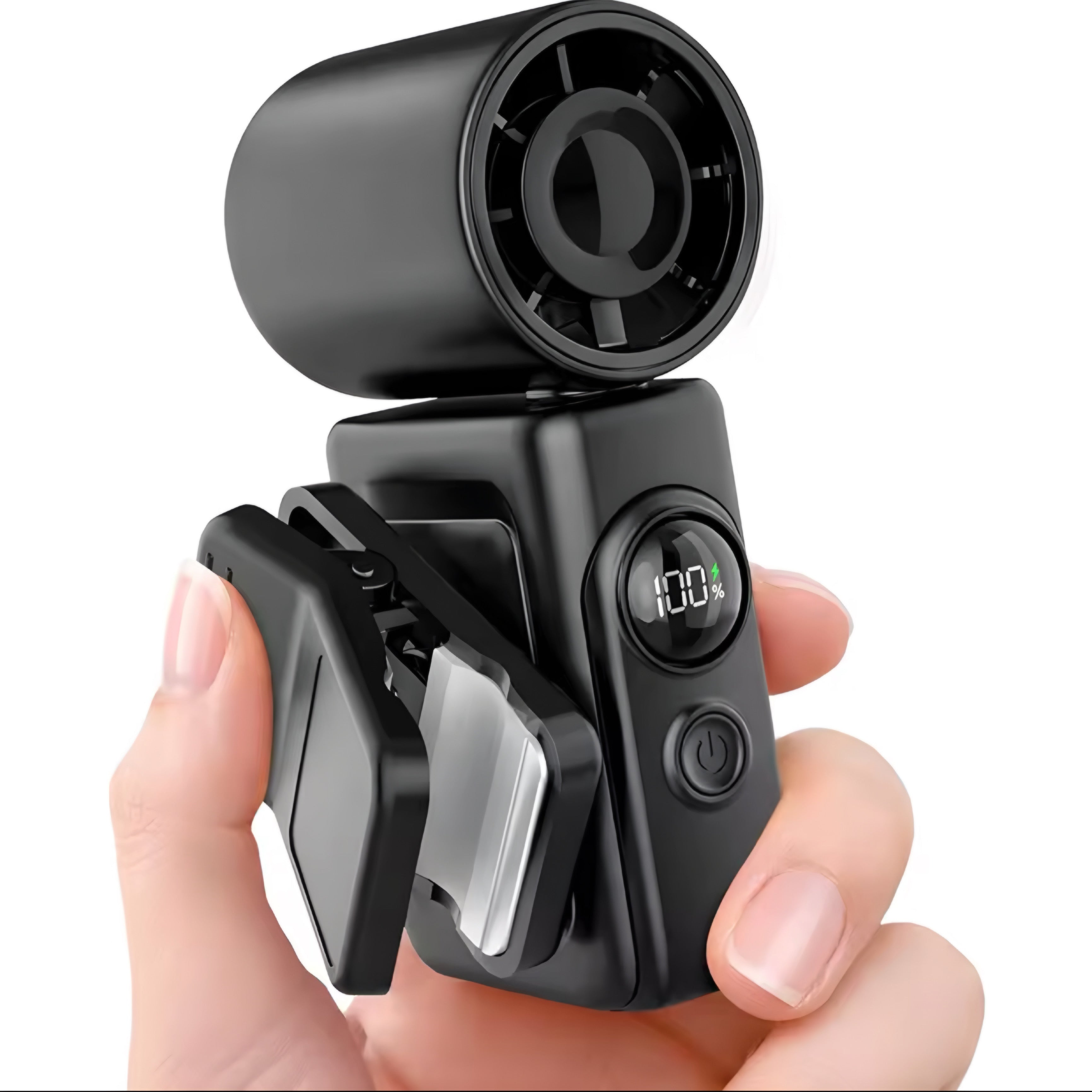 Mini Ventilatore Portatile con Clip e Display LED