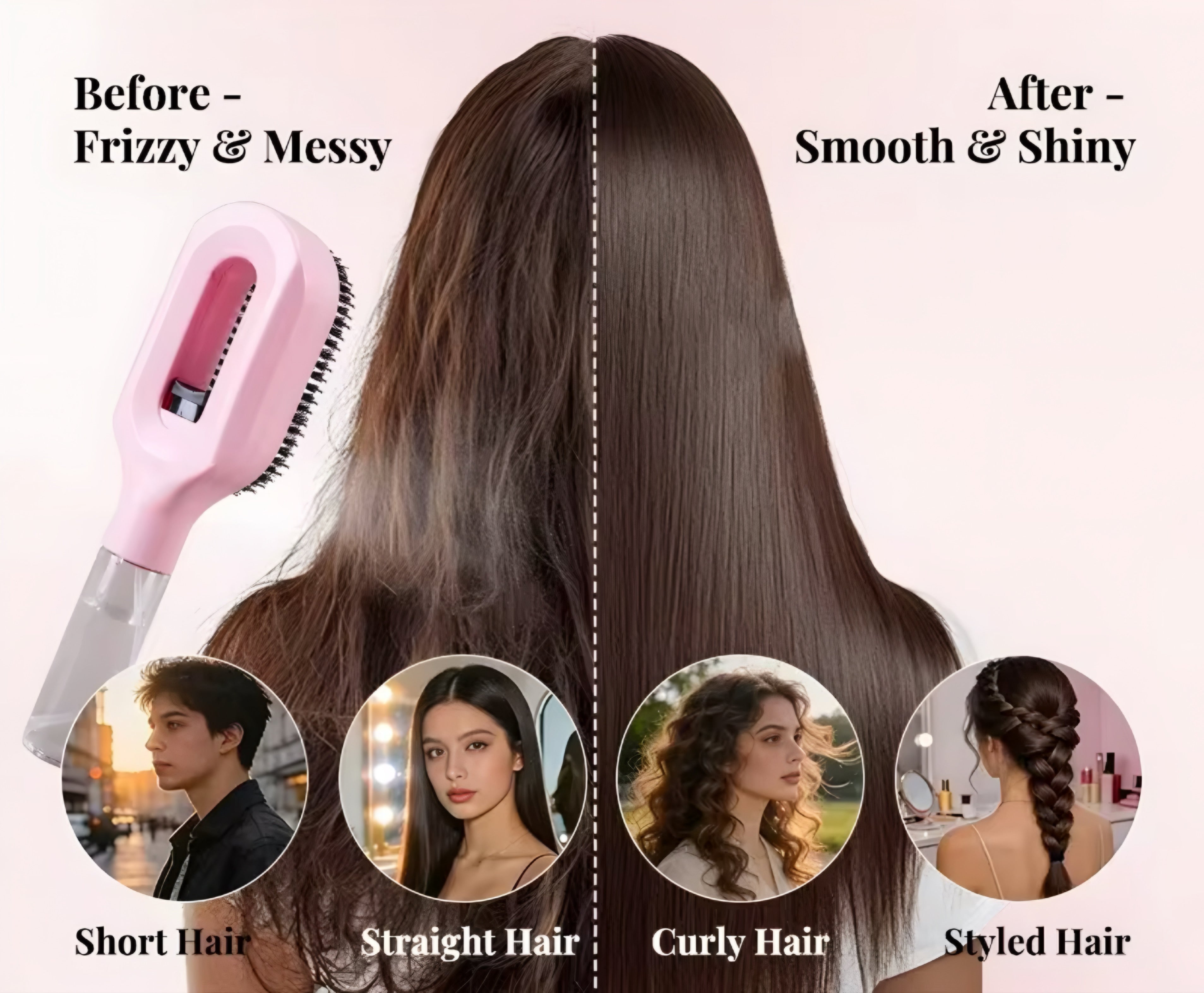 Pettine Spray 2 in 1 per Capelli